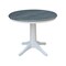 International Concepts Round 36 in Rd Extension Dining Table, 2 San Remo Chairs, White/Heather Gray, 36 W, 48 L, 30.1 in H K05-36RXT-27B-C10-2 - alternate 4
